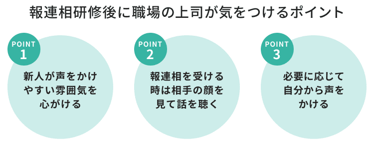 報連相研修後に職場の上司が気をつけるポイント