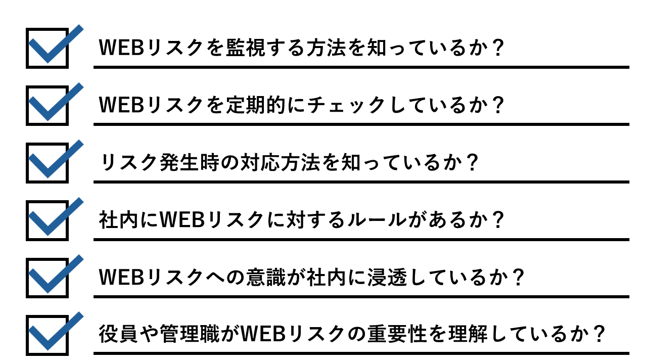 WEBリスク管理のチェックリスト