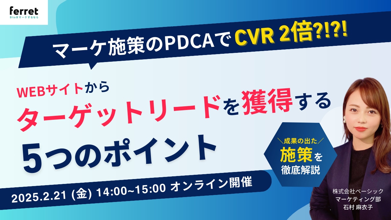 マーケ施策のPDCAでCVR  200% UPを実現.WEBサイトでターゲットリードを獲得する5つのポイント