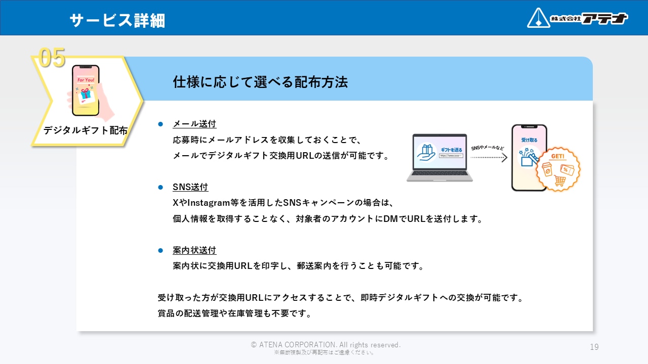 株式会社アテナのデジタルギフトサービスのダウンロード資料のサンプル②
