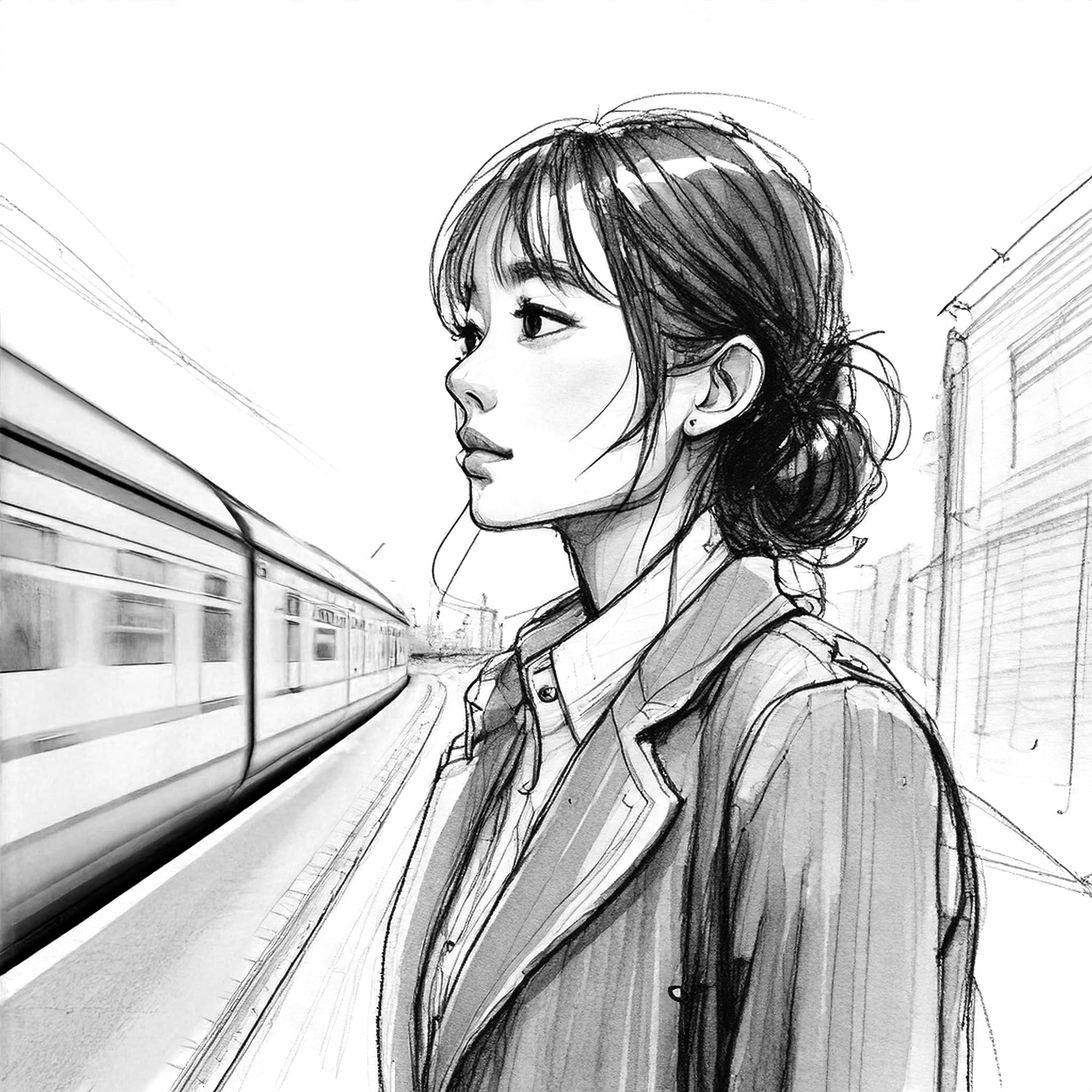 STORIES│ホームで電車を待つビジネス女性