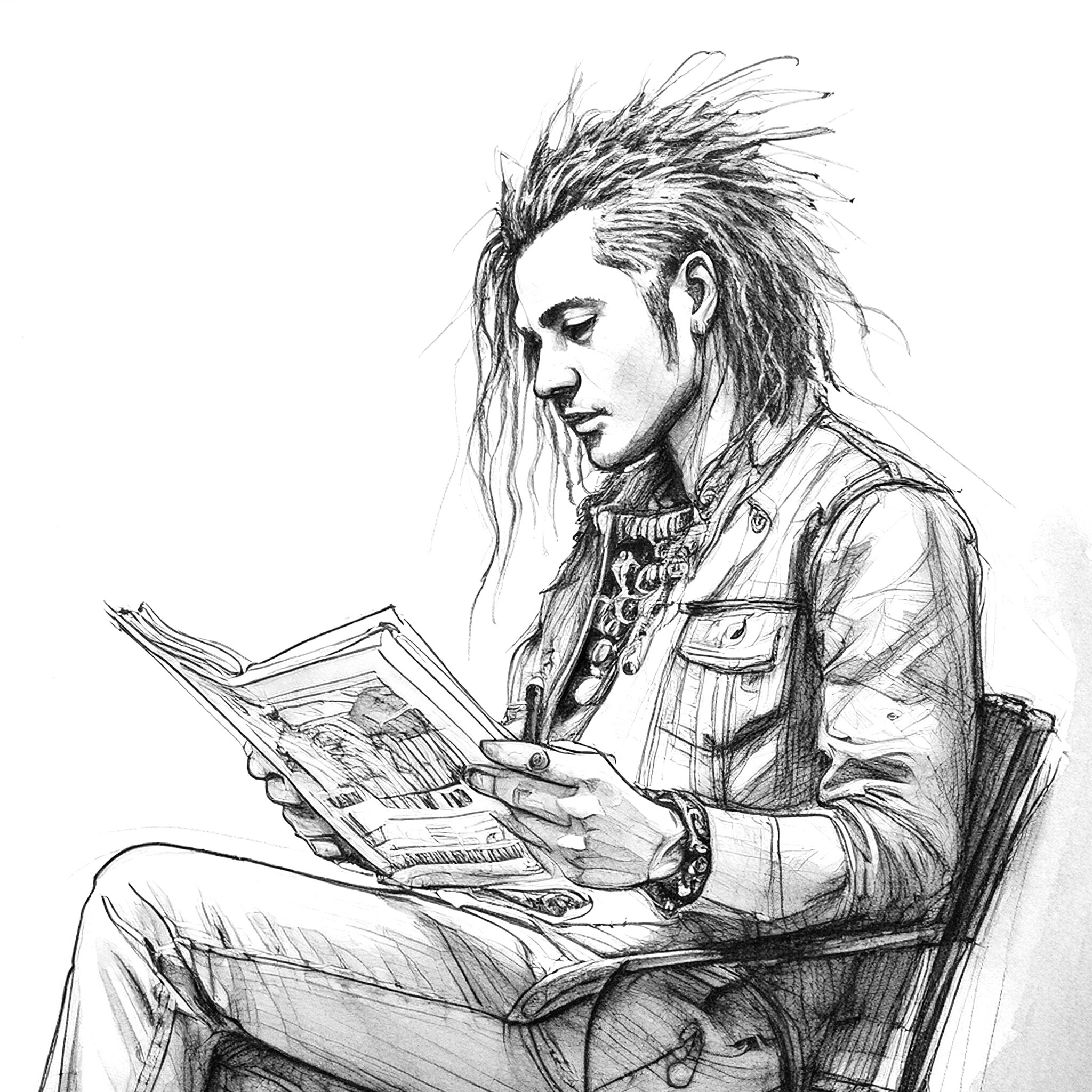 STORIES│自動車雑誌を読む男性