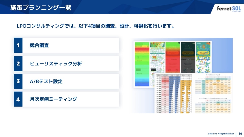 サービス紹介資料のスライド例