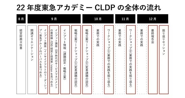 22年度東急アカデミーCLDPの全体の流れ