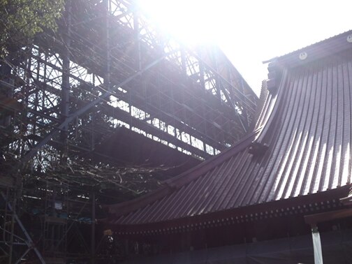大石寺大屋根スライド工事6
