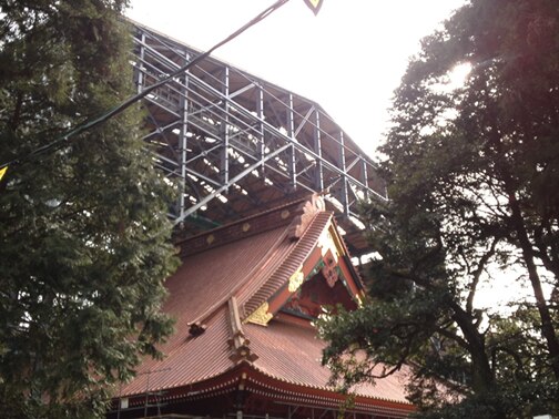 大石寺大屋根スライド工事5
