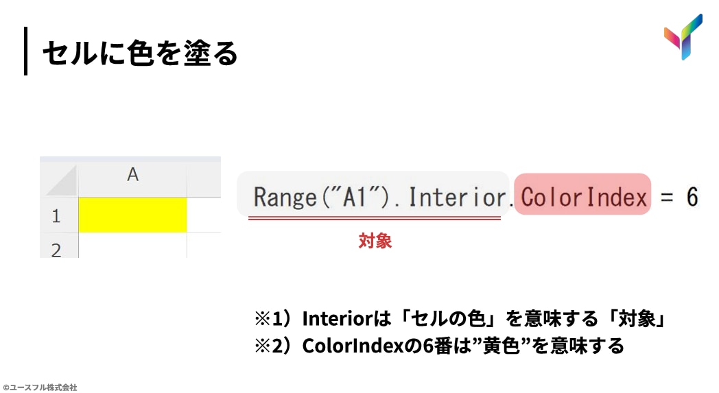 セルに色を塗る