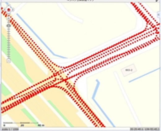 地図上に表示した走行ルート