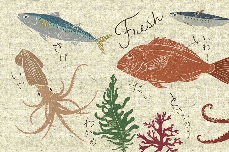 センスのいい魚のイラストの壁紙