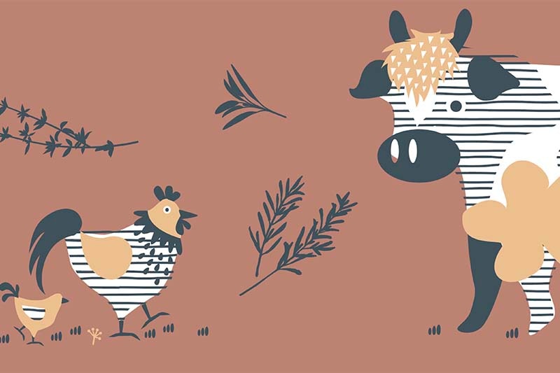 ポップでかわいいミートのイラストの壁紙
