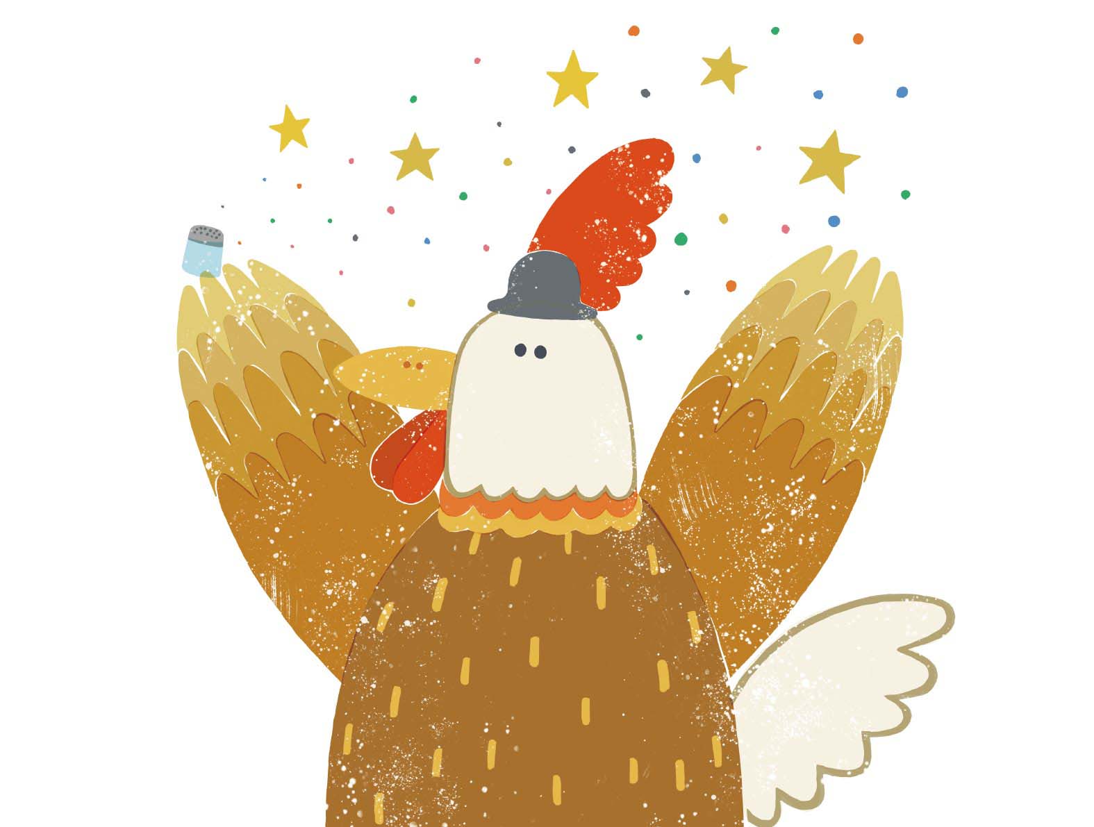 ポップでかわいい牛、豚、鳥のイラストの壁紙