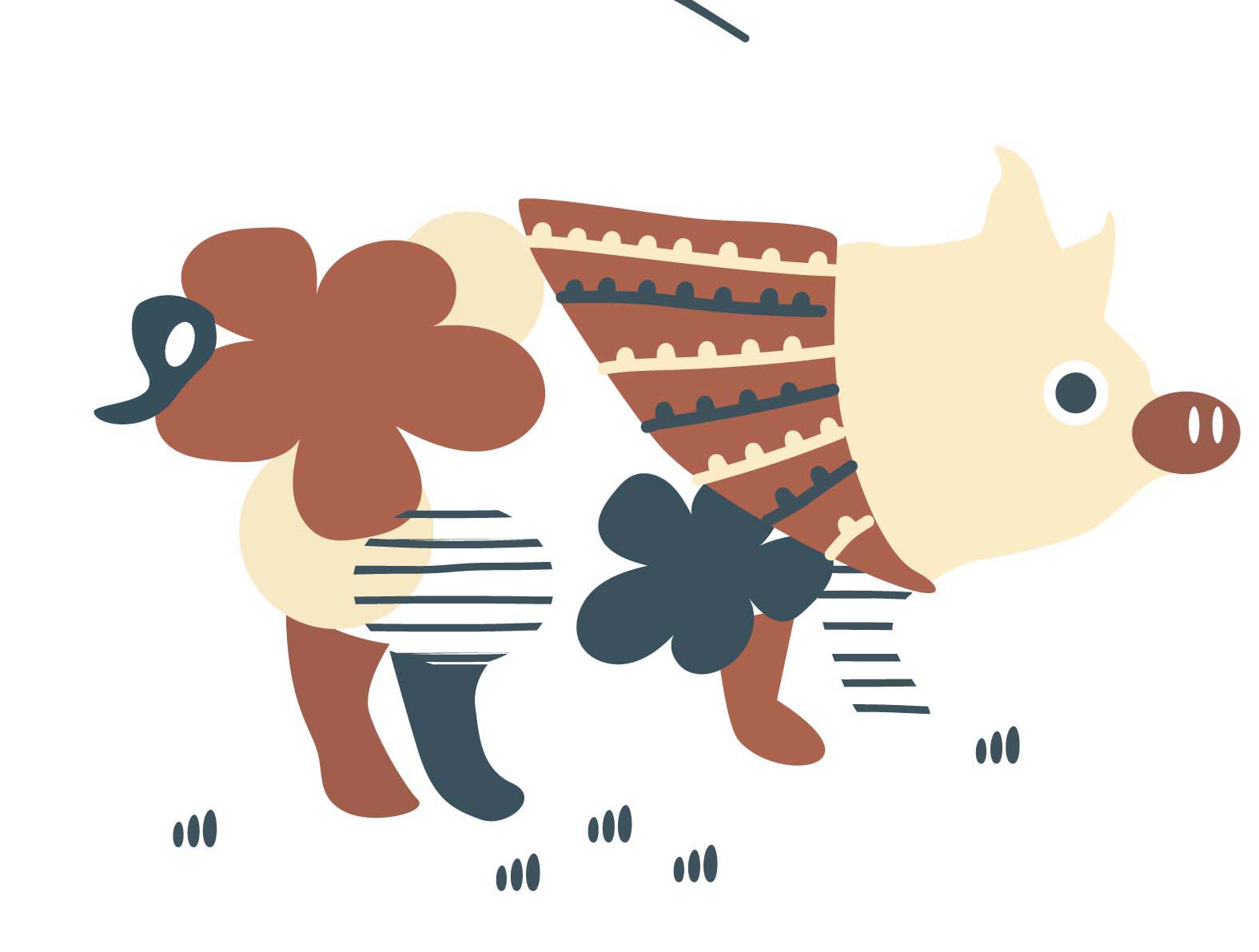 ポップでかわいいミートのイラストの壁紙