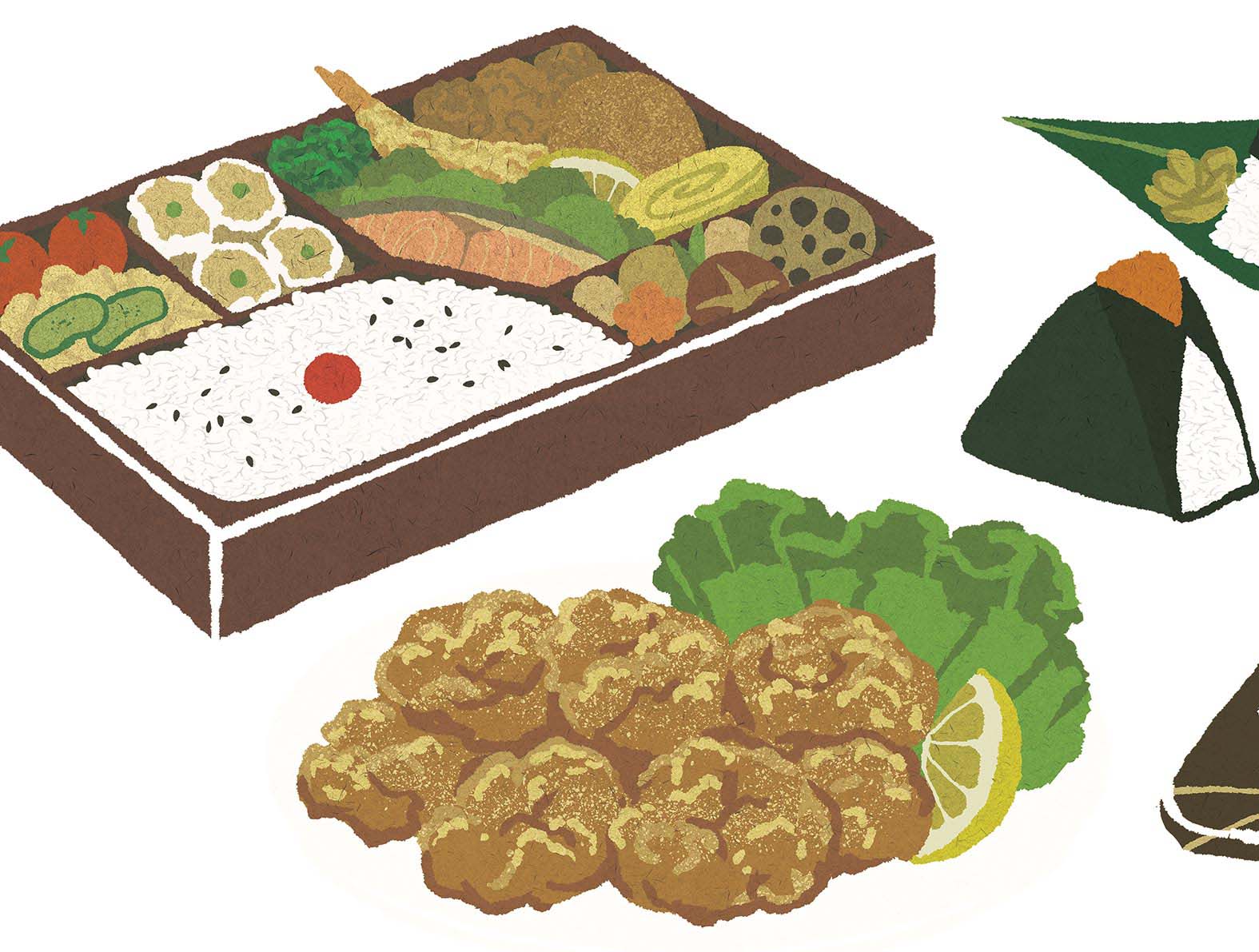 センスのいいお弁当のイラストの壁紙