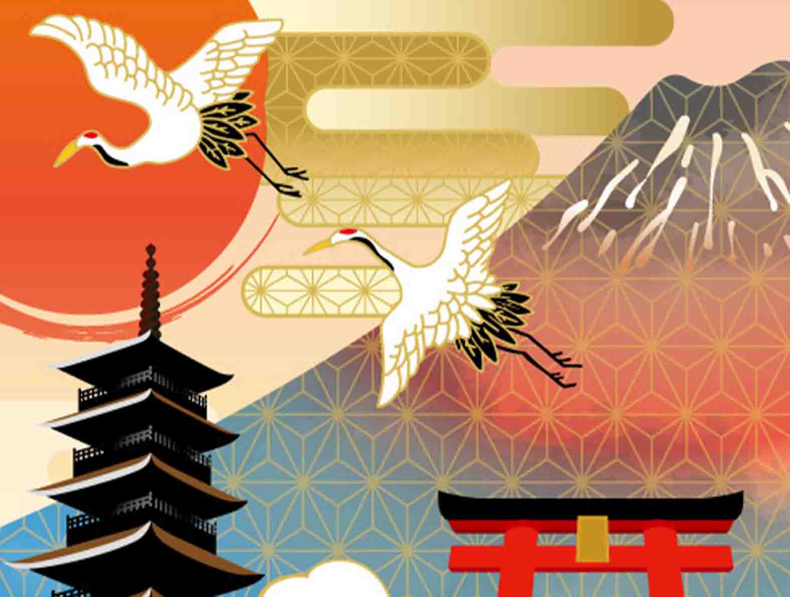 富士山やスカイツリーのイラスト
