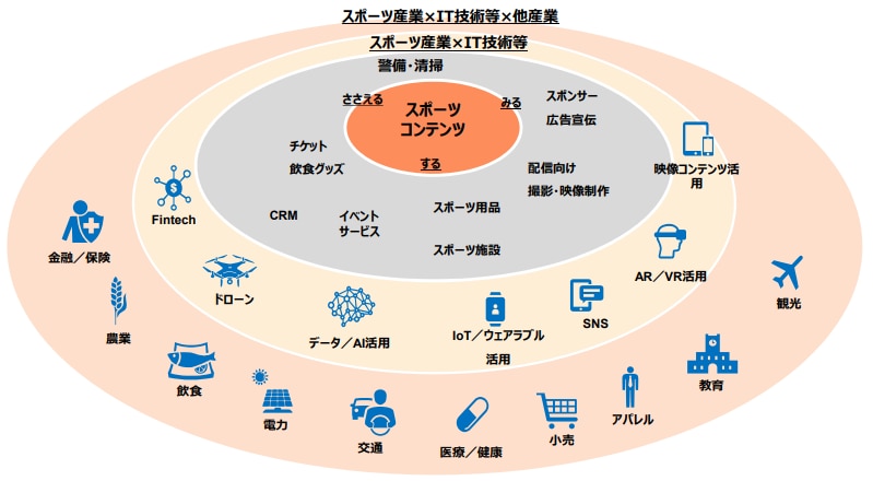 スポーツコンテンツにおける3つの特性が構成する要素