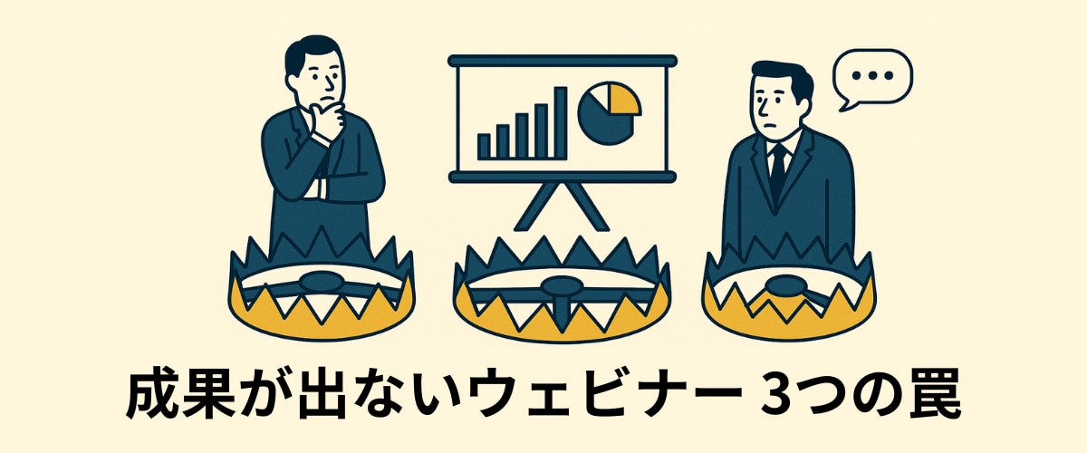 ウェビナーで成果が出ない3つの理由の図