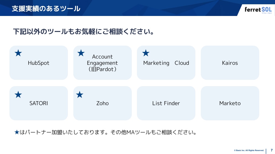 サービス紹介資料のスライド例