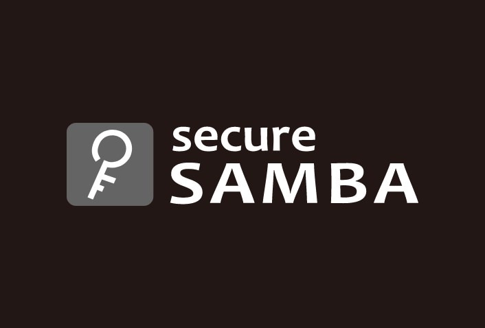 セキュアSAMBAロゴ 英語グレースケール（リバース）