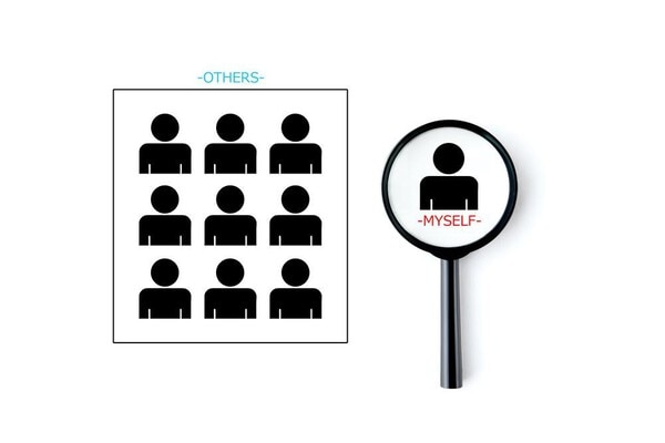 	自己肯定感　低い人　他人軸　図