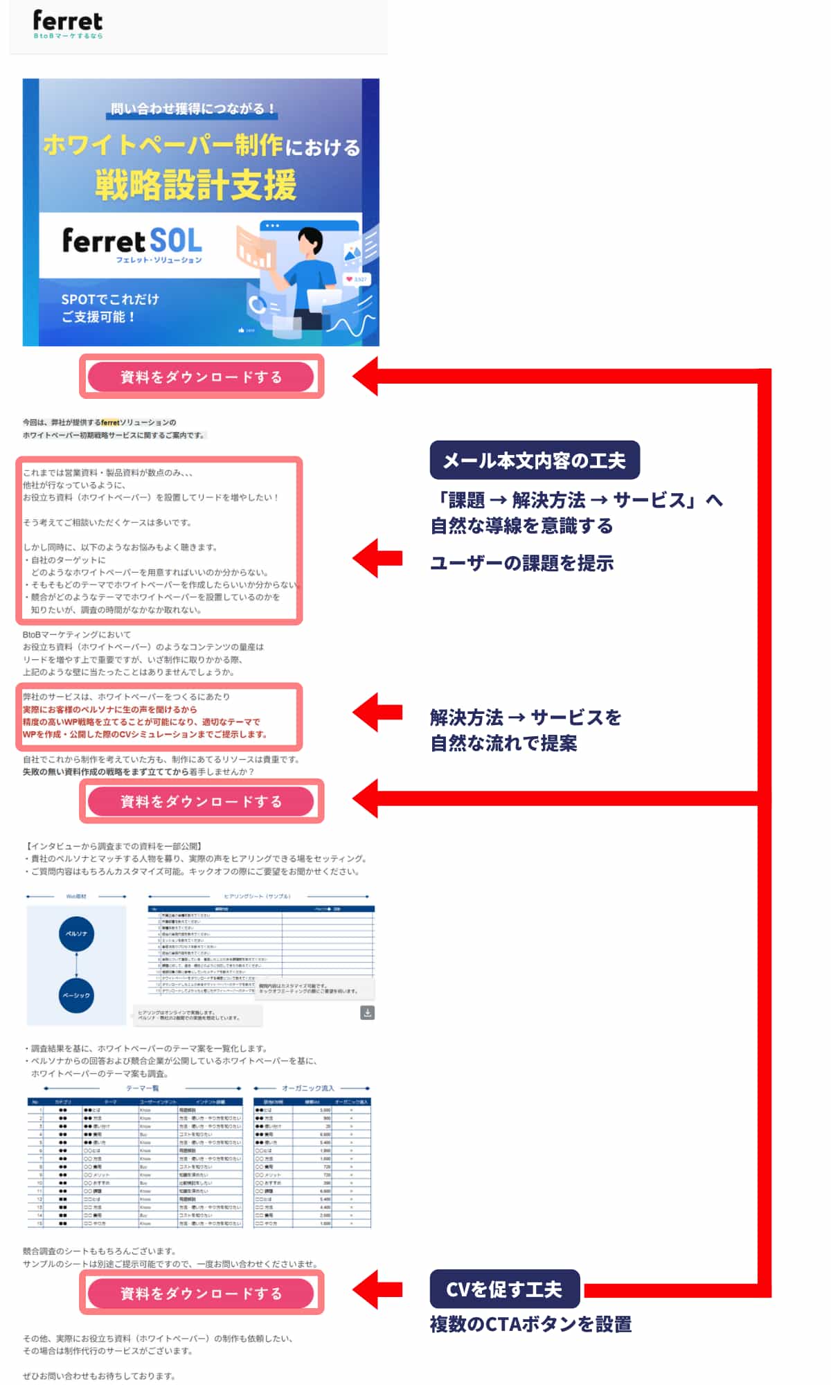 サービス紹介資料メルマガ例
