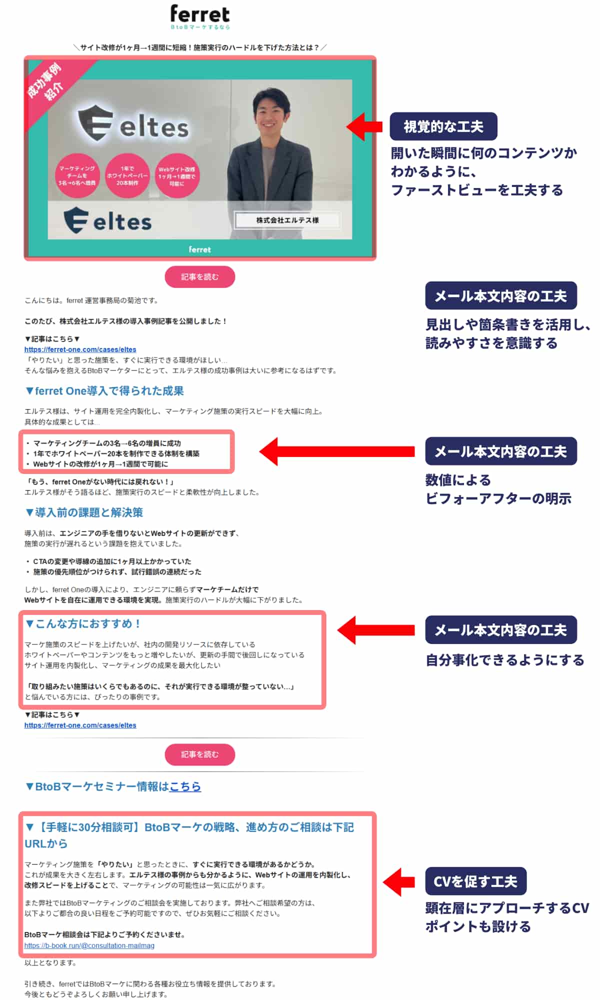 事例記事メルマガ例