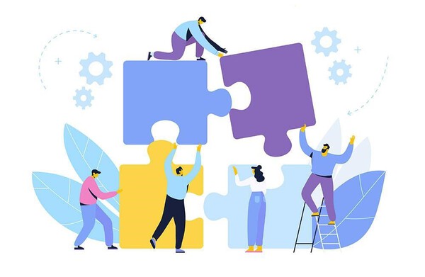4つのポイントがうまくかみ合うイメージイラスト