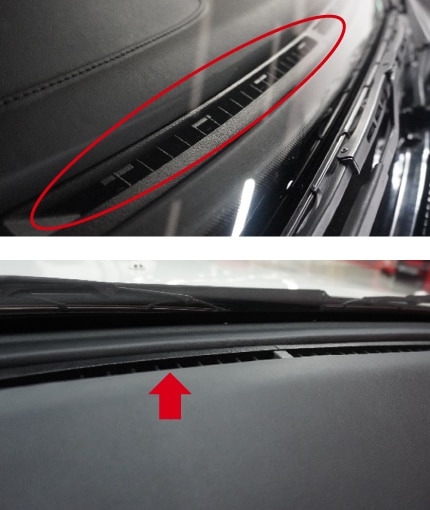 R32型スカイラインGT-Rに取り付けられたデフロスターグリル