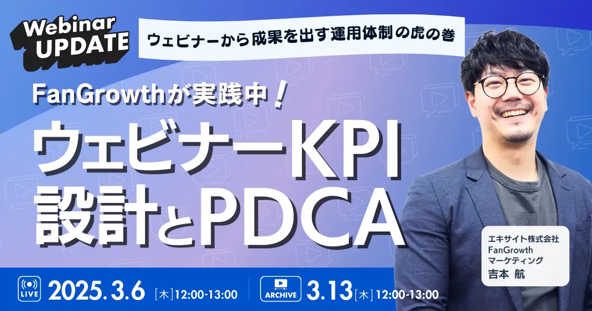 FanGrowthが実践中！ウェビナーKPI設計とPDCA | Webinar UPDATE!【ウェビナーから成果を出す運用体制の虎の巻】：OGP