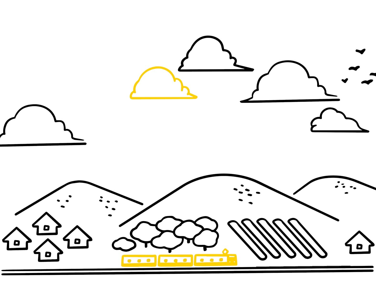 シンプルな線のおしゃれなイラスト