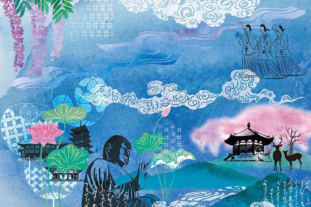 仏像や神社の奈良のイラスト