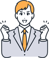 ガッツポーズをしている男性