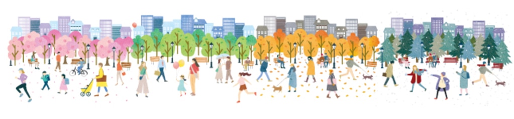 四季の移り変わりのイラスト