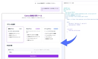 Canvaコーディングの実際の画面と生成したコンテンツ