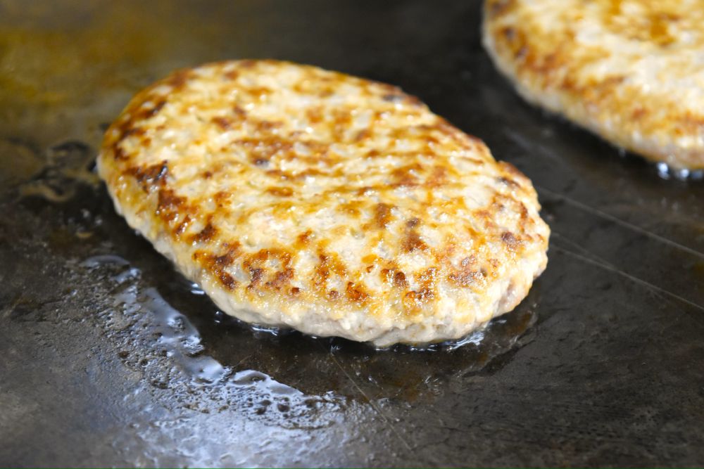 ハンバーグ　焼成　グリドル
