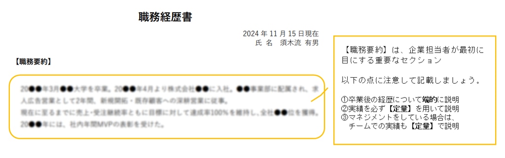 職歴書の解説（求人広告営業）①
