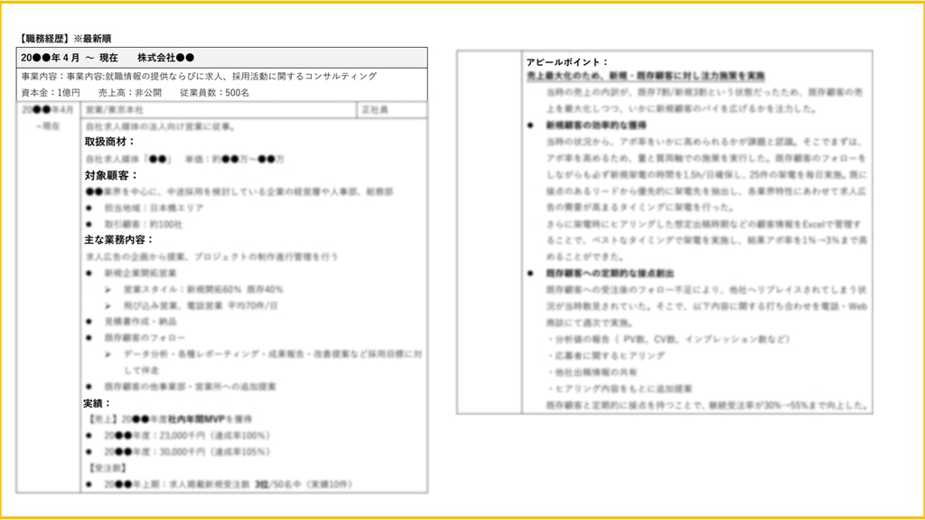 職歴書の解説（求人広告営業）②