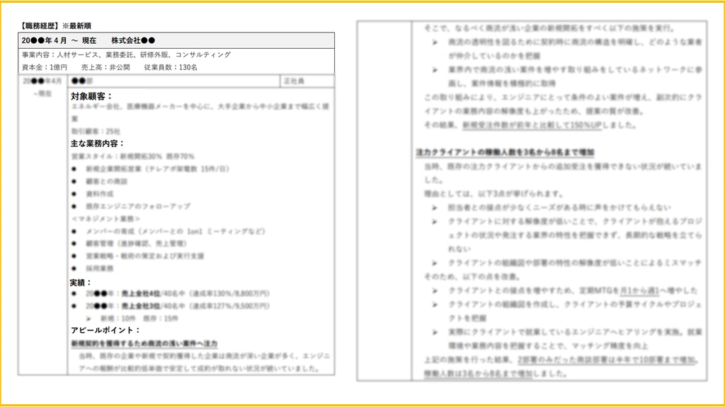 職歴書の解説（SES営業）②
