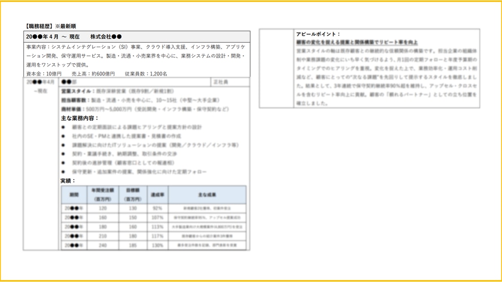 職歴書の解説（SIer）②