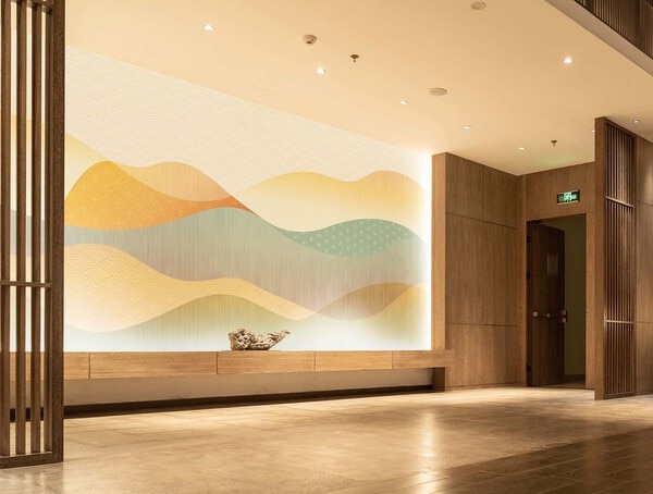 抽象的な山並みのイラスト壁紙