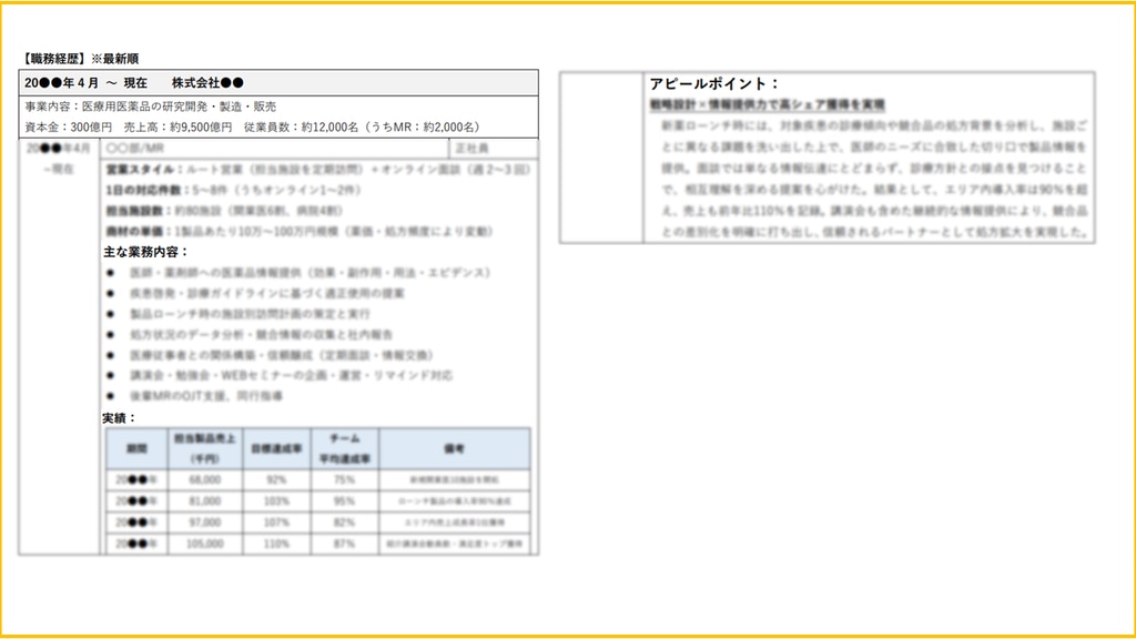 	職歴書の解説（MR）②