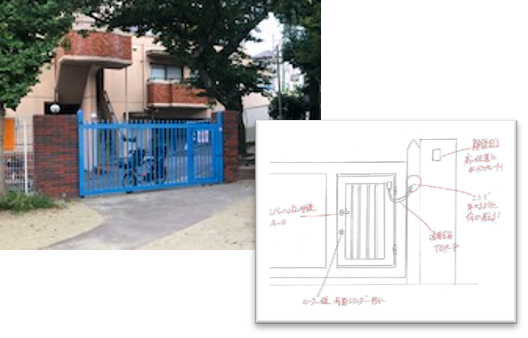 門への電気錠取り付けイメージを提案