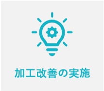 加工改善の実施：加工過程を見直し、無駄な工程を削減。