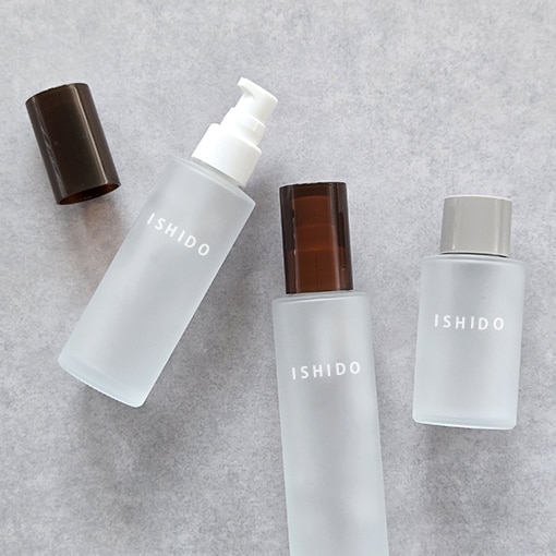 角がすっきりのガラス容器