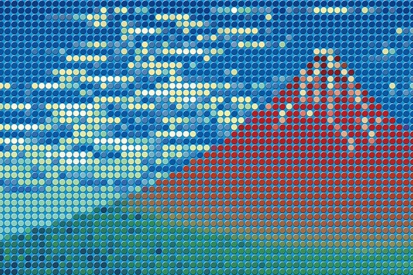 浮世絵の富士山のグラフィック、和柄壁紙