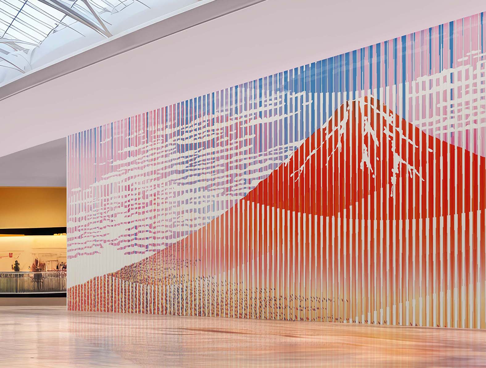 浮世絵の富士山のグラフィック、和柄壁紙