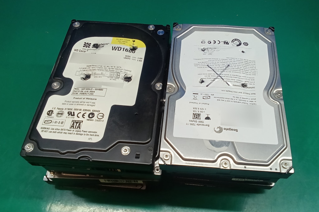 中古ハードディスク 200個 検査済み データ消去済み サポート事例 ハードディスク破壊、データ消去依頼 デジタル