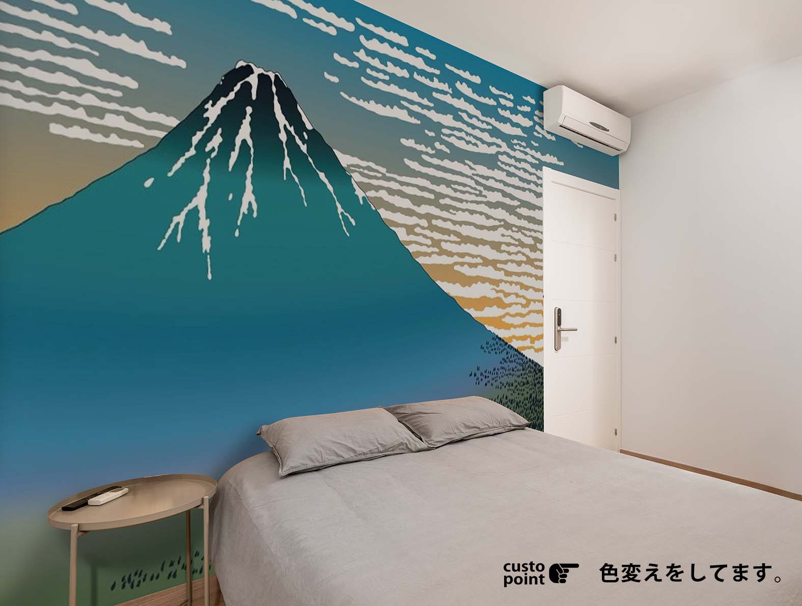 浮世絵の富士山のグラフィック、和柄壁紙