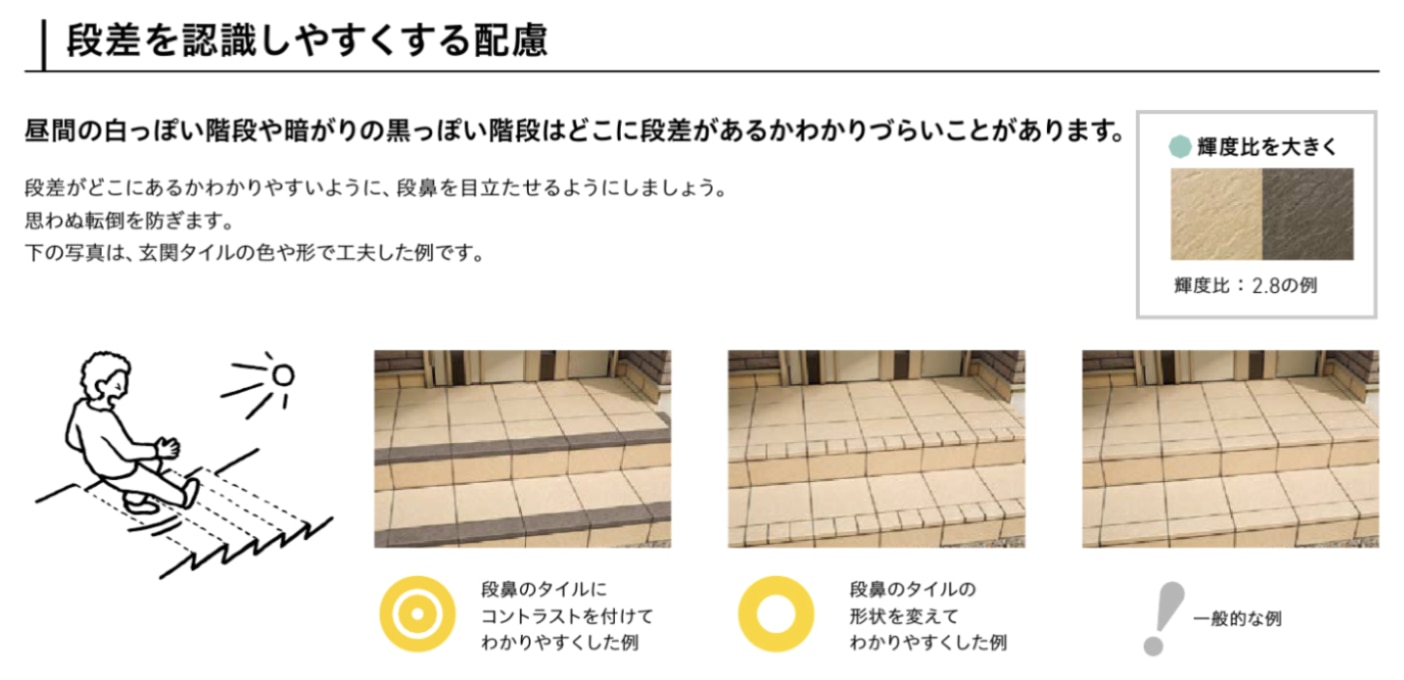 階段の段鼻に対する施工