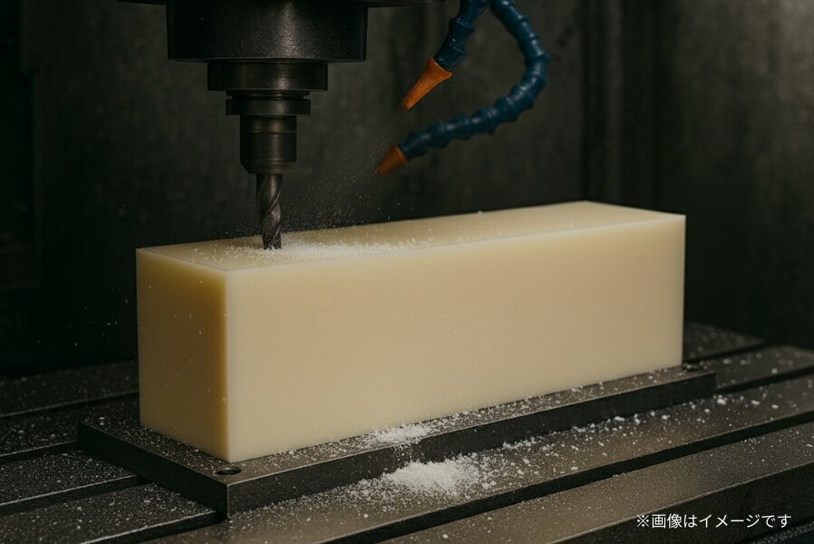 樹脂製大型部品の切削加工イメージ図