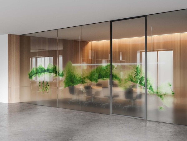 抽象的な水彩画のガラスフィルム